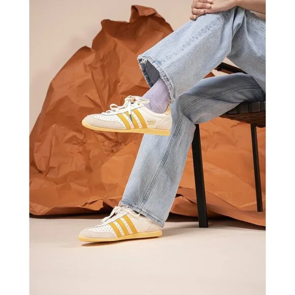 ADIDAS Originals Japan Suede-Trimmed Perforated Leather Sneakers Women's Size 7 - Picture 4 of 16